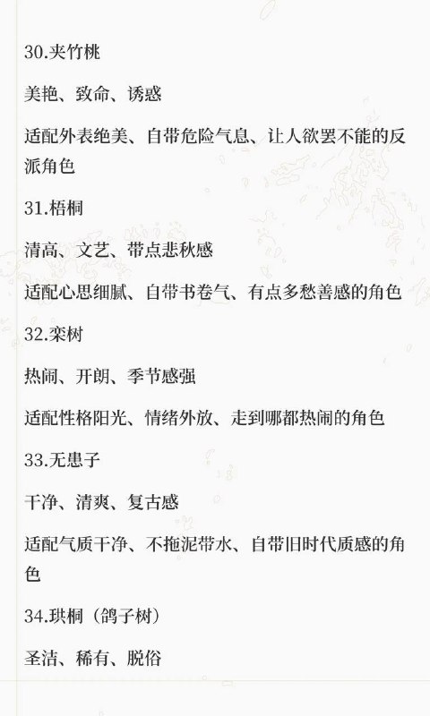 树木系设定