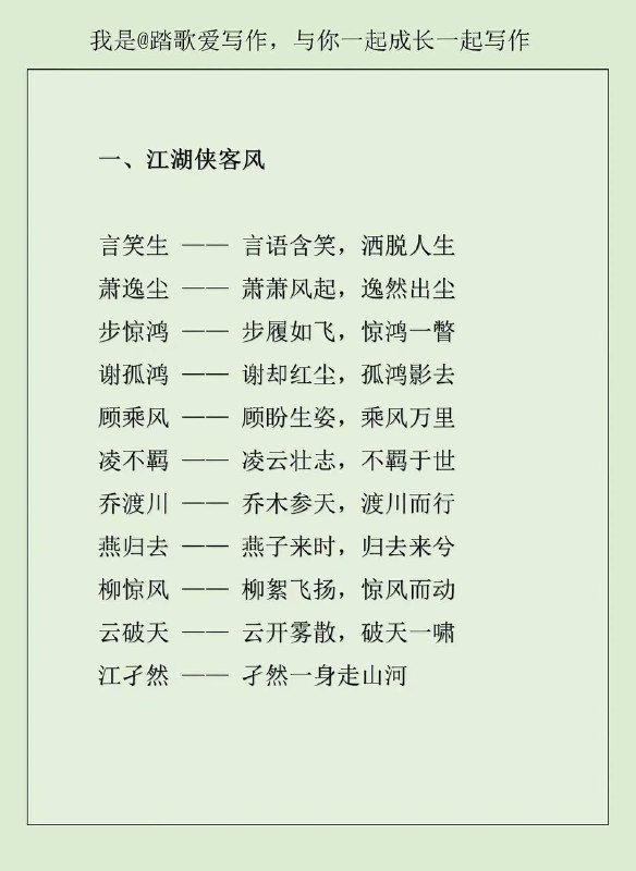 古风男主名字
