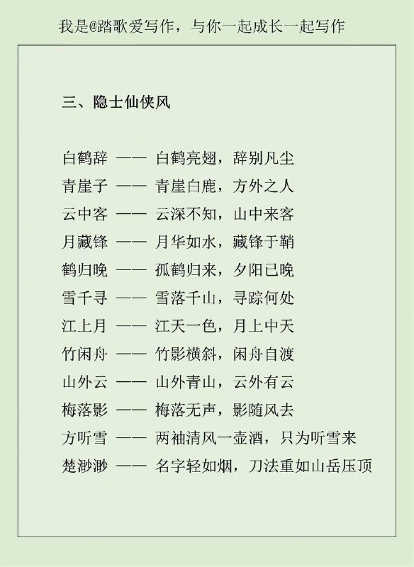 古风男主名字