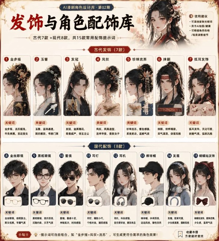 古风角色发型