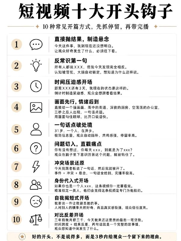 短视频钩子