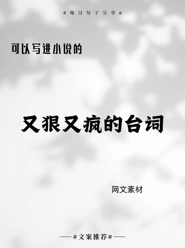 又狠又疯的台词