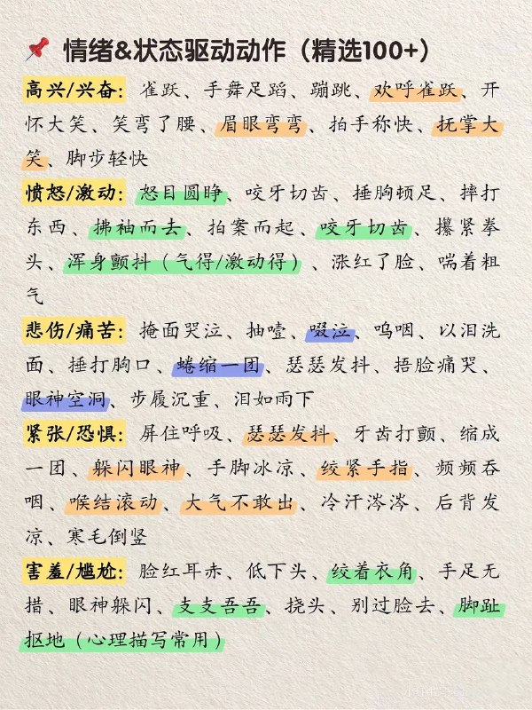 动作动词描写