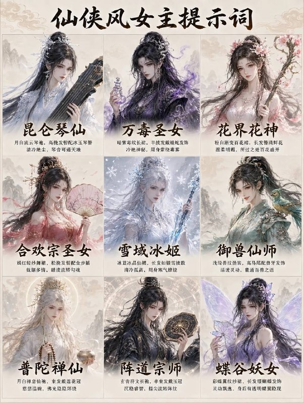 仙侠女主提示词