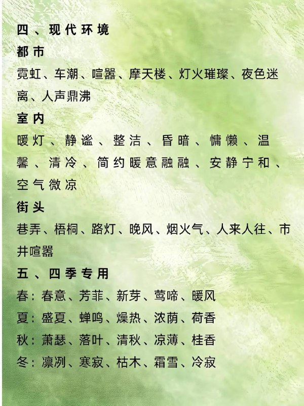 环境描写词