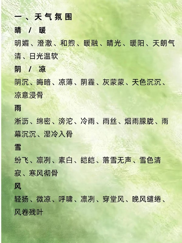 环境描写词