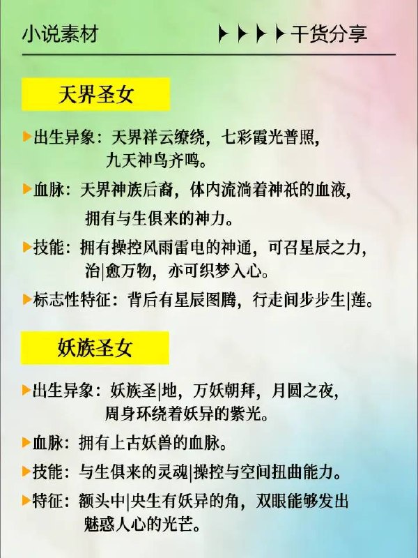 玄幻小说，62个圣女设定
