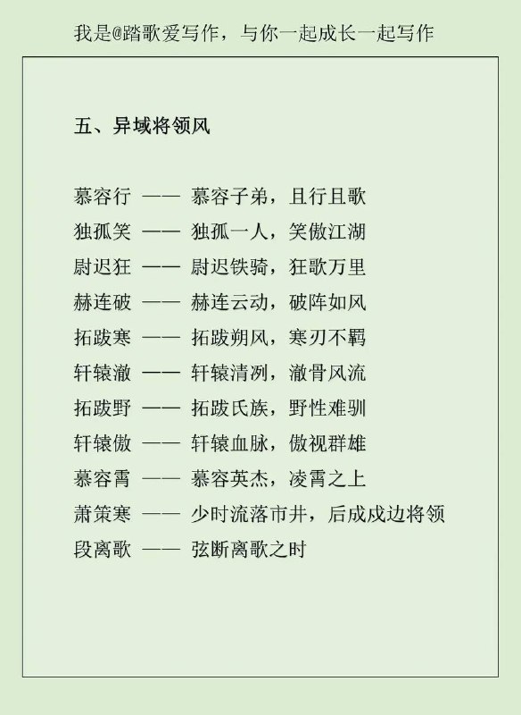古风男主名字