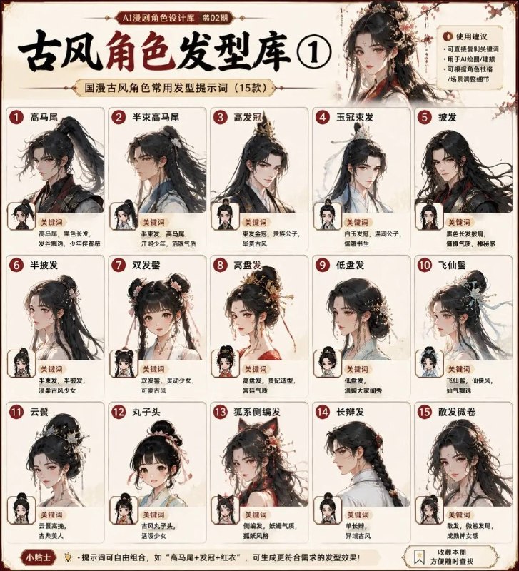 古风角色发型