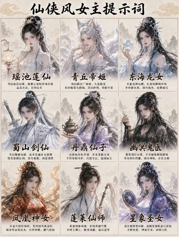 仙侠女主提示词
