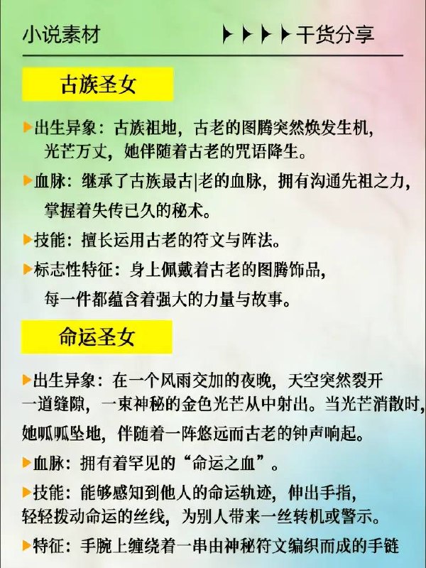 玄幻小说，62个圣女设定