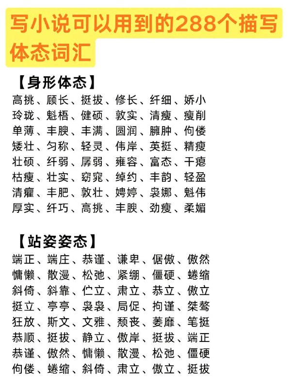 描写体态词汇