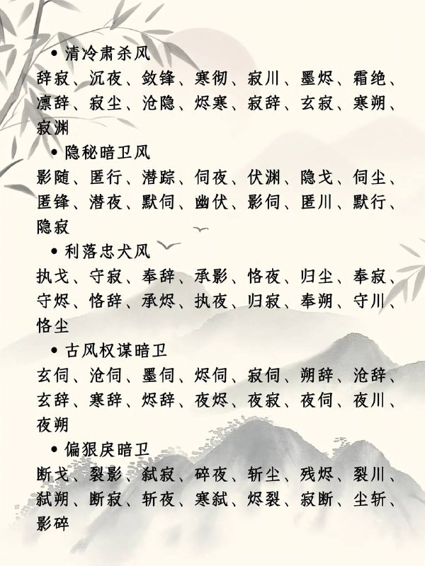 暗卫名称