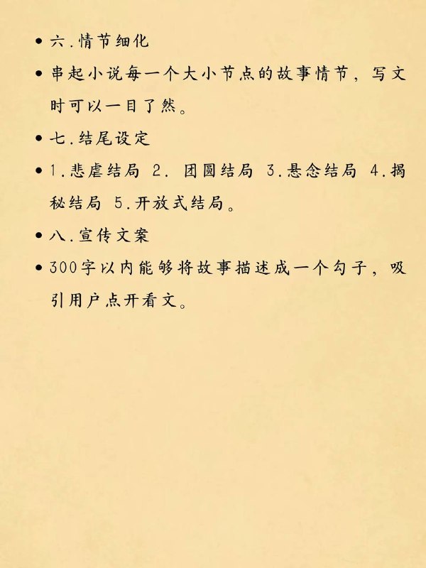 小说标准模板